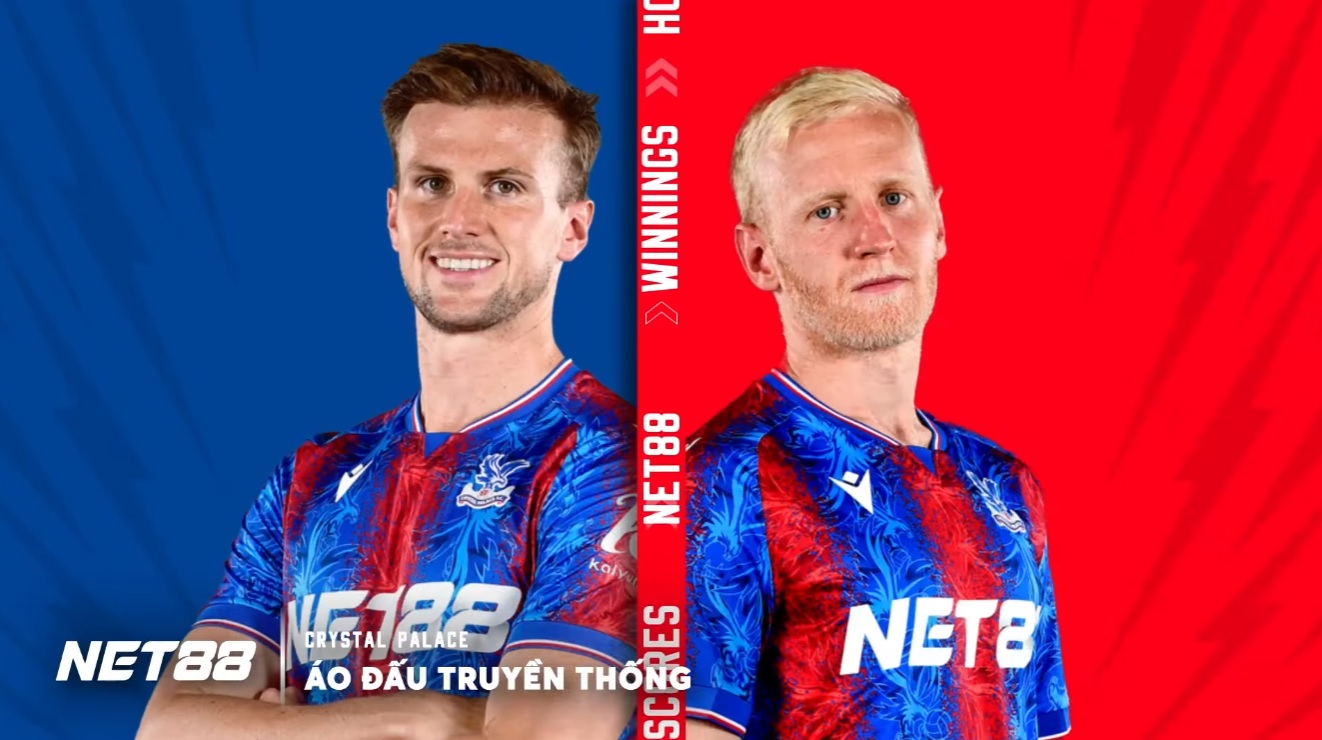 Áo đấu Crystal Palace có logo NET88: Hợp tác bùng nổ! 2 NET88 in logo trên áo đấu Crystal Palace